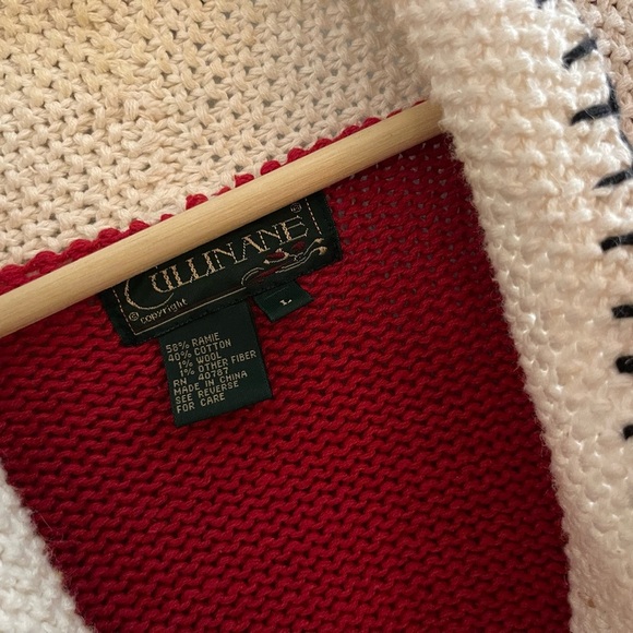 Vintage 90s Cullinane Red Christmas Cottagecore Cardigan Novelty School - Picture 2 of 15